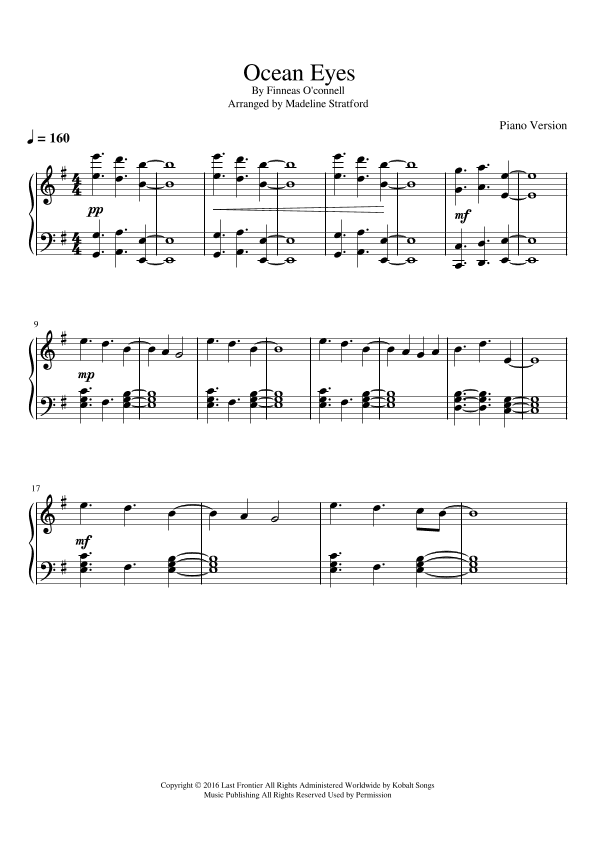 Ocean Eyes (arr. Madeline J Stratford)