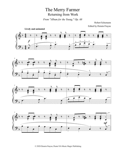 The Merry Farmer, Returning from Work (The Happy Farmer), Op. 68 No. 10 (arr. Presto! It's Music Magic Publishing)