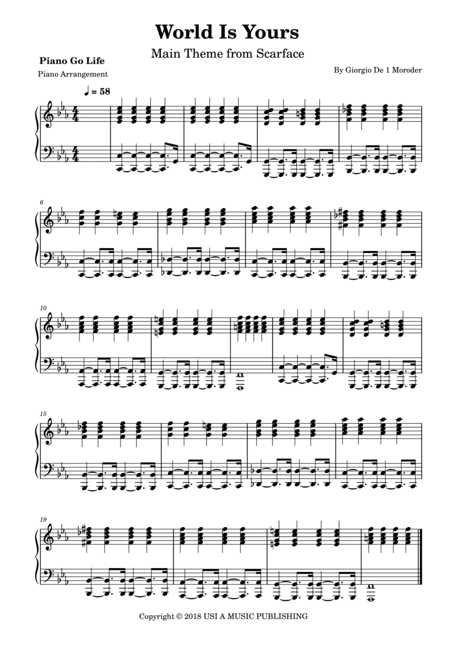 World Is Yours (arr. Piano Go Life)