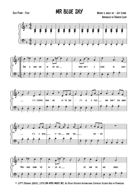 Mr. Blue Sky (arr. Darren Lloyd)