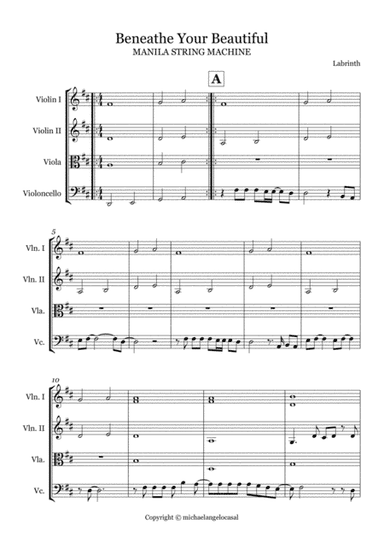 Beneath Your Beautiful (arr. Miks Casal / Michael Angelo Casal)