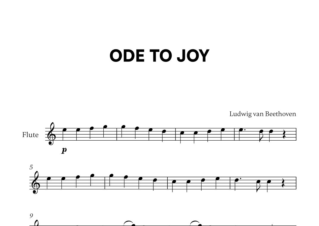 Beethoven - Ode to Joy (for Flute Solo) (arr. Cadenza Editions)
