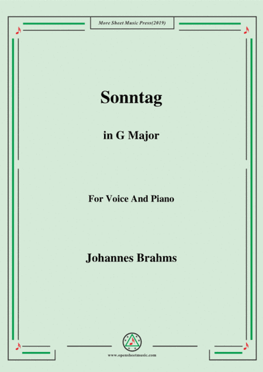 Brahms-Sonntag in G Major,for voice and piano (arr. MSM)