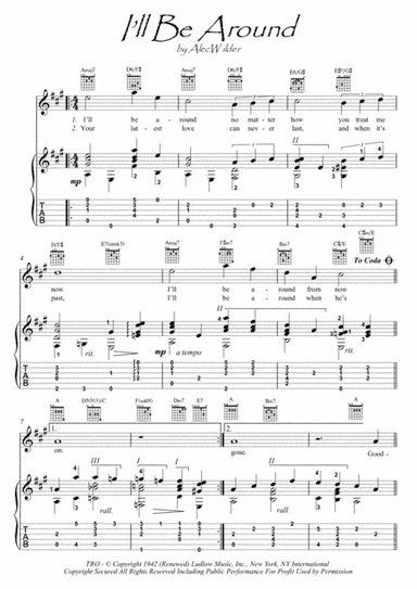 I'll Be Around (arr. PianoSheetNow)