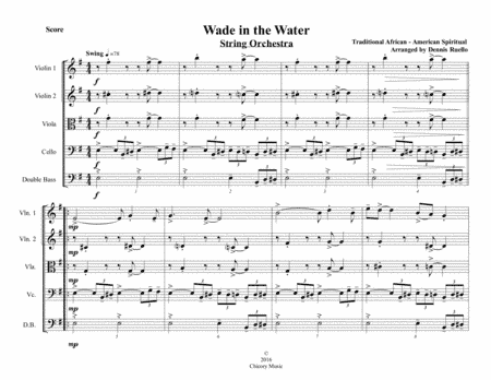 Wade in the Water - String Orchestra or String Quartet - Intermediate (arr. Dennis Ruello)