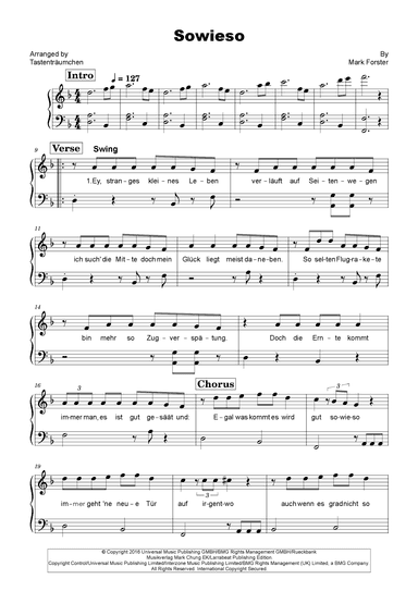 Sowieso (arr. Tastenträumchen)