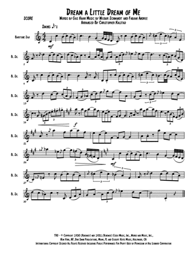 Dream A Little Dream Of Me (arr. Christopher Kalstad)