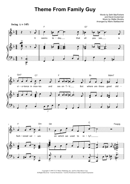 Theme From Family Guy (arr. Mario Stallbaumer)
