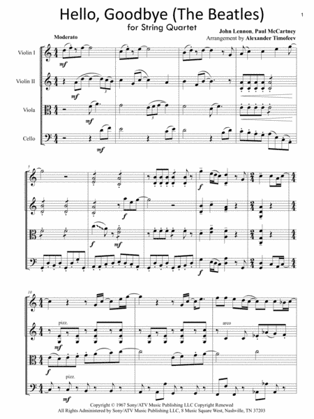 Hello, Goodbye (arr. Alexander Timofeev)