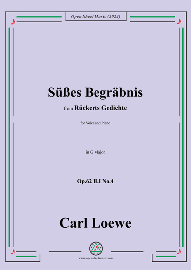 Loewe-Süßes Begräbnis,in G Major,Op.62 H.I No.4 (arr. OSM Press)