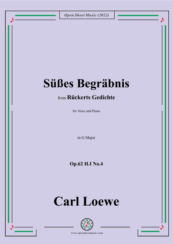 Loewe-Süßes Begräbnis,in G Major,Op.62 H.I No.4 (arr. OSM Press)