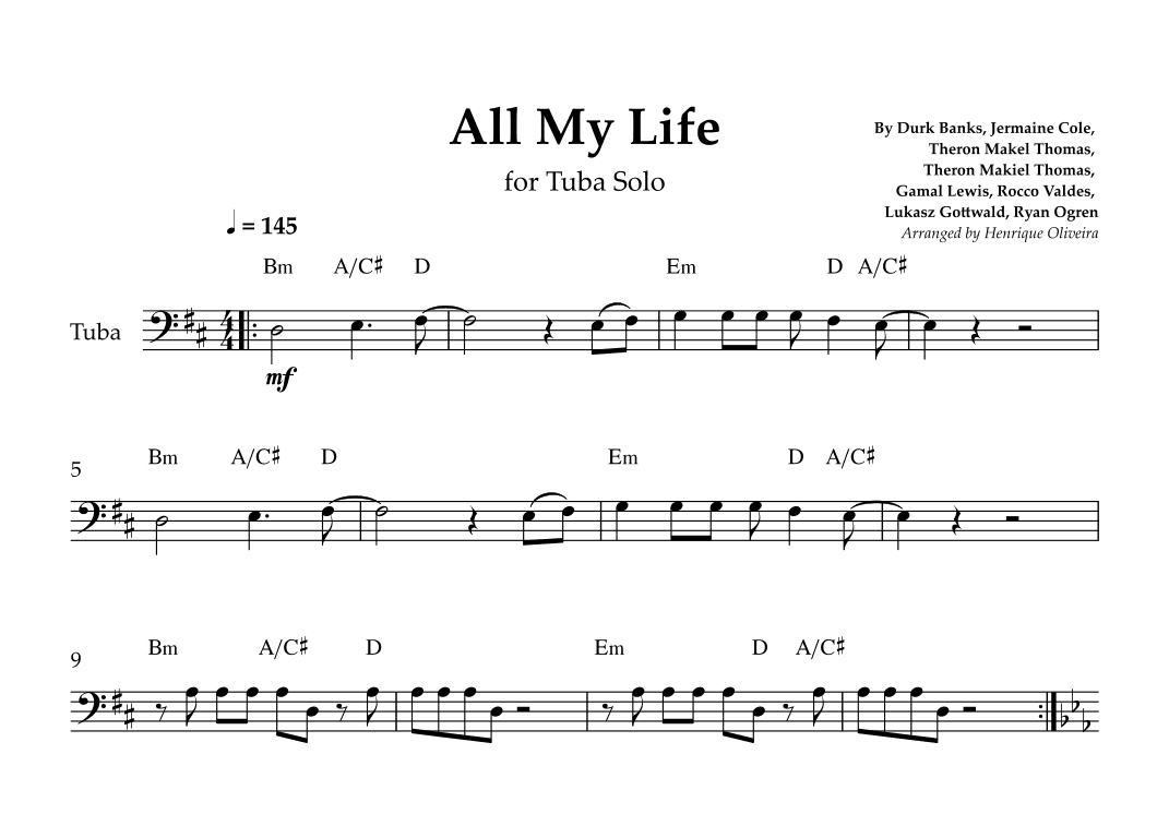 All My Life (arr. Henrique Oliveira)
