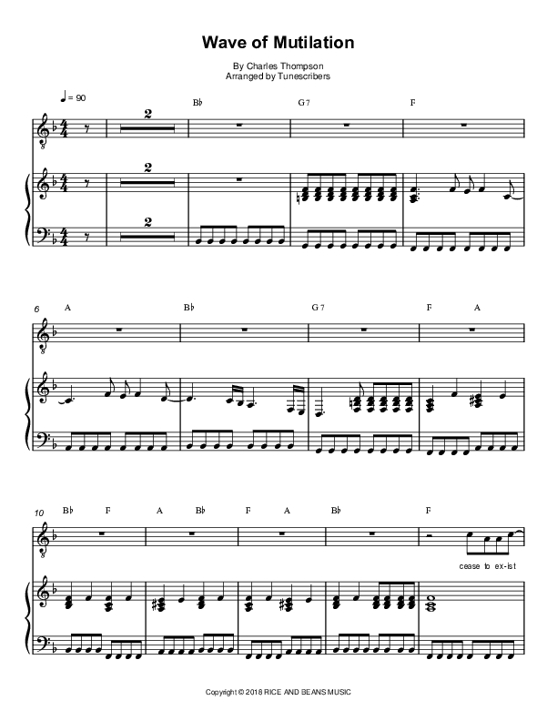 Wave of Mutilation (arr. Tunescribers)