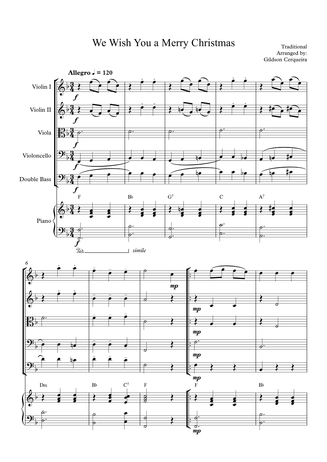 We Wish You a Merry Christmas (arr. Gildson Cerqueira)