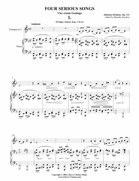 Four Serious Songs for Trumpet & Piano (arr. Kerekes, Barnaby)
