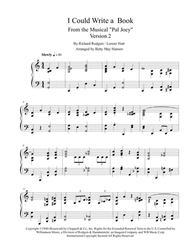 I Could Write A Book (arr. Betty May Hansen)