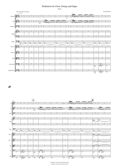 Meditation for Choir, Strings and Organ
