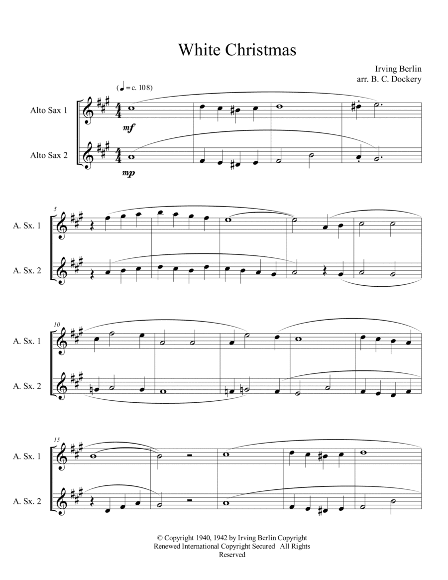 White Christmas (arr. B. C. Dockery)