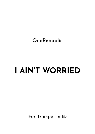 I Ain't Worried (arr. Jireh J.)