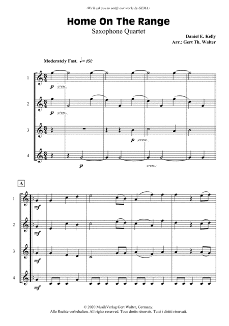 Home On The Range (arr. Gert Th. Walter)