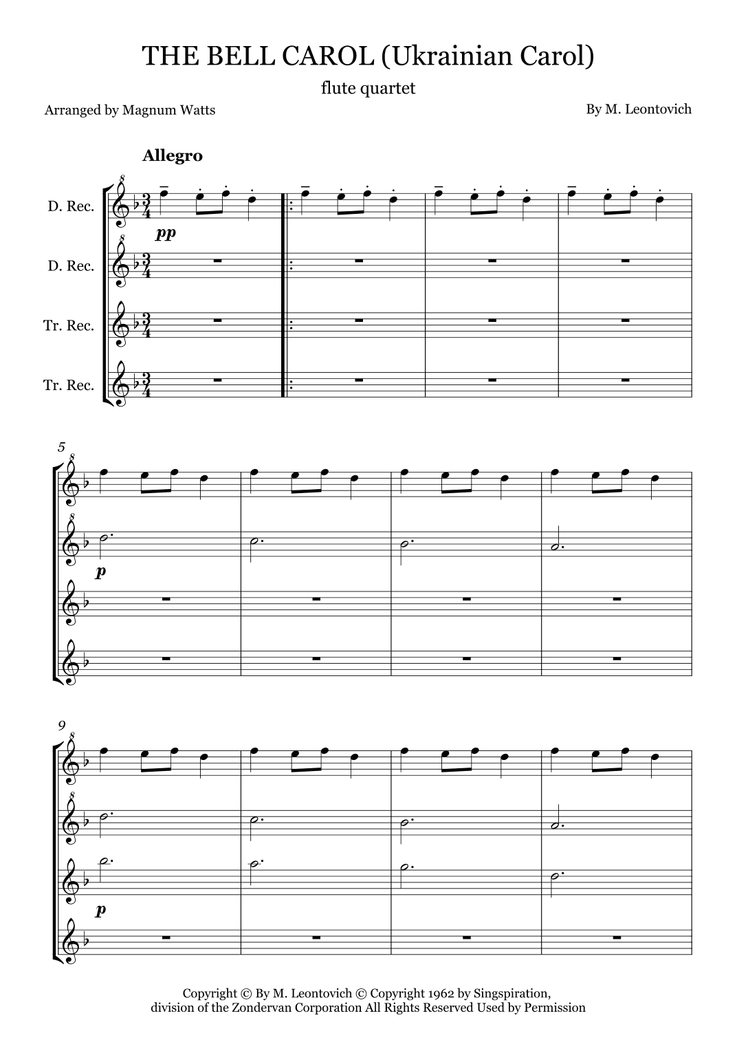 The Bell Carol (arr. Magnum Watts)
