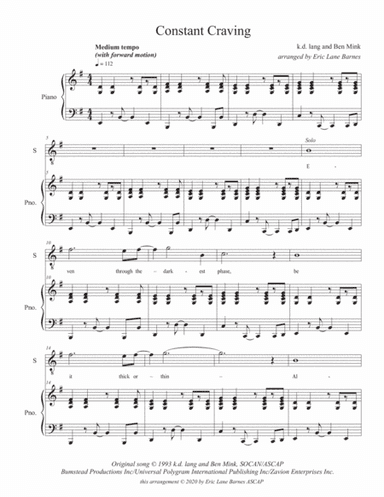 Constant Craving (arr. Eric Lane Barnes)