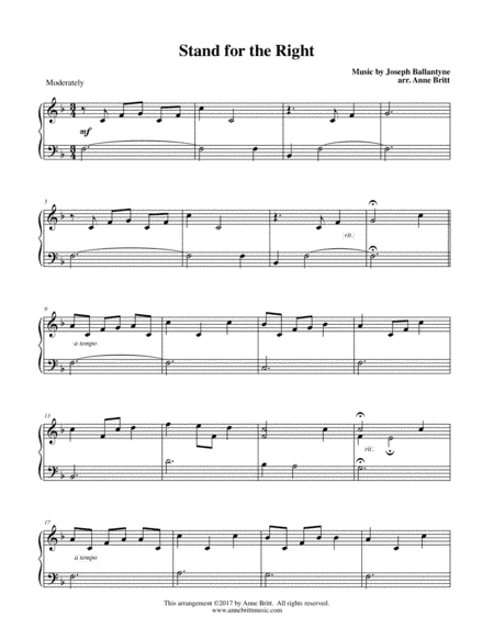 Stand for the Right (arr. Anne Britt)