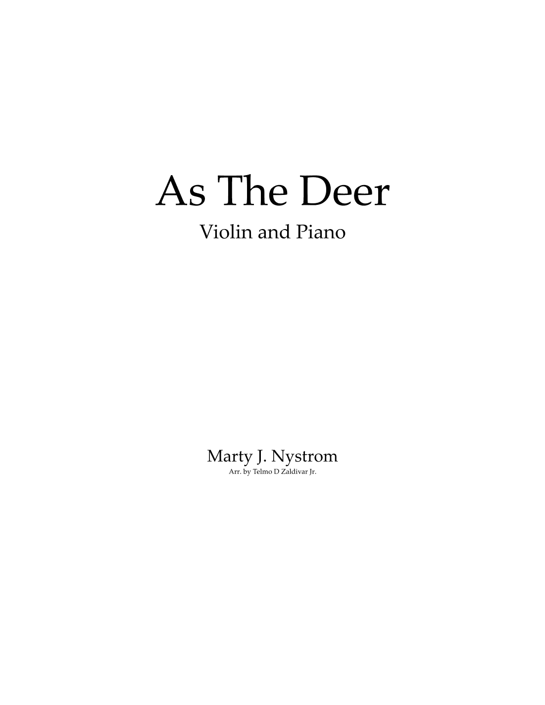 As The Deer (arr. Telmo D. Zaldivar Jr.)