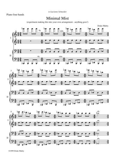 Minimal Mist - piano 4 hands
