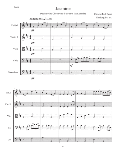 Jasmine (arr. Huadong Lu)