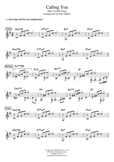 Calling You (arr. Peter Miklitz)
