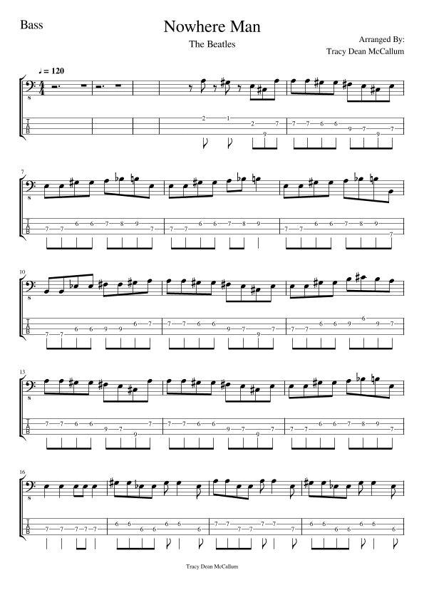 Nowhere Man (arr. Tracy Dean McCallum)