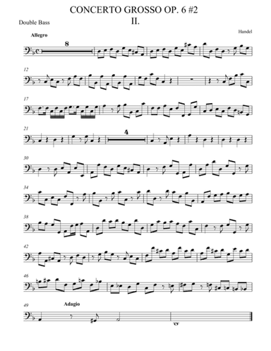 Concerto Grosso Op. 6 #2 Movement II (arr. theupperstaff.com)