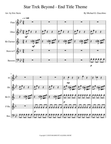 Star Trek Beyond - End Title Theme (arr. Eric Stern)