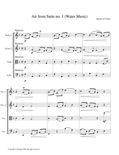 Air from Suite 1 by Handel (arranged for String Quartet) (arr. Marmpy)