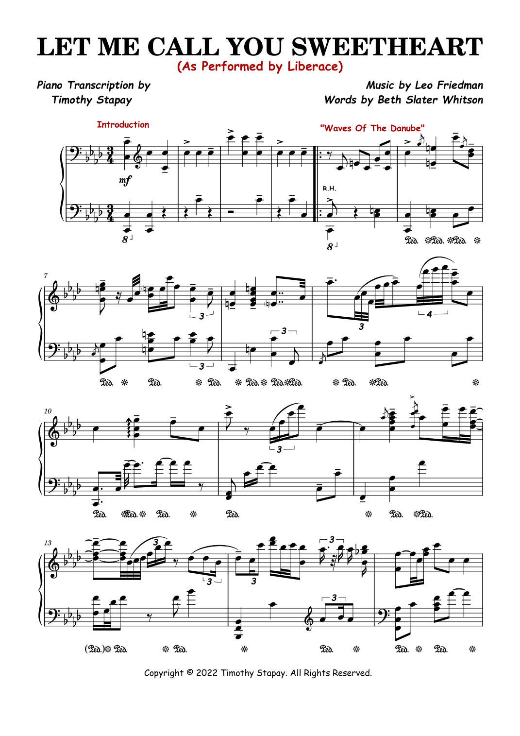 Let Me Call You Sweetheart (arr. Timothy Stapay)