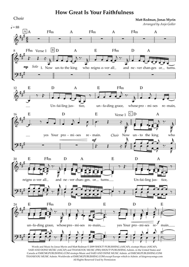 How Great Is Your Faithfulness (arr. Anja Goller)