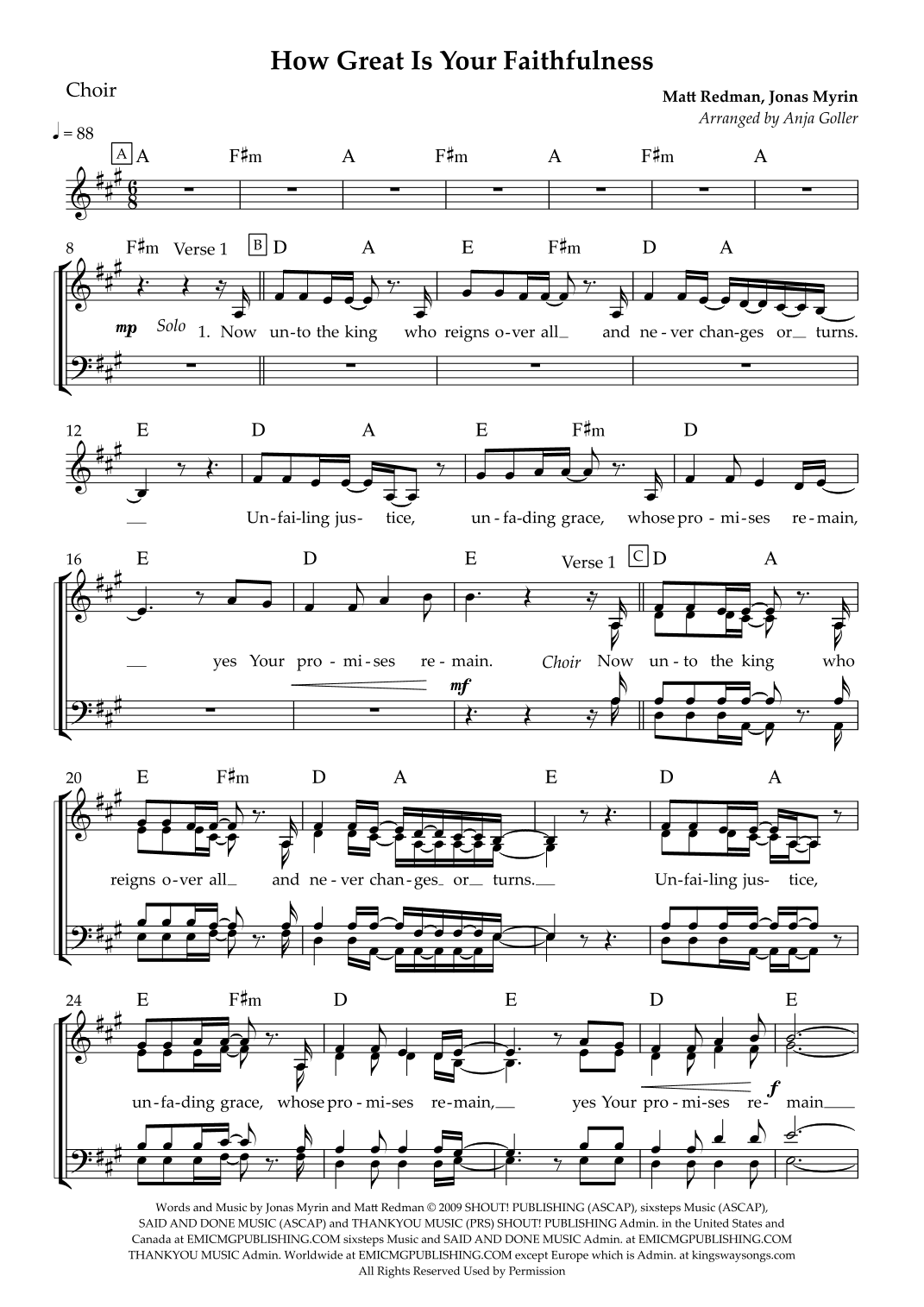 How Great Is Your Faithfulness (arr. Anja Goller)