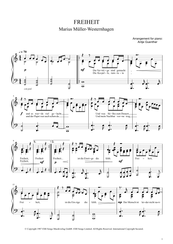 Freiheit (arr. Antje Günther)