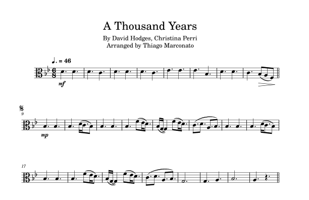 A Thousand Years (arr. Thiago Marconato)