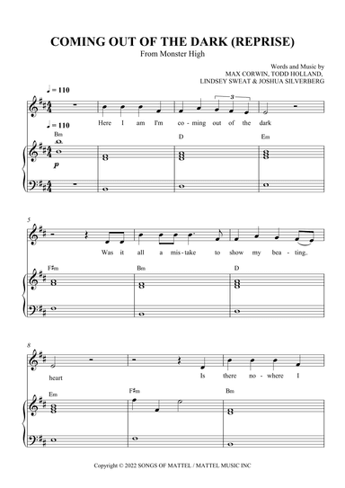 Coming Out Of The Dark Reprise (arr. SCMusic)