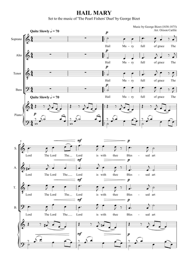 Hail Mary (Pearl Fishers' Duet) (arr. Orison Carlile)