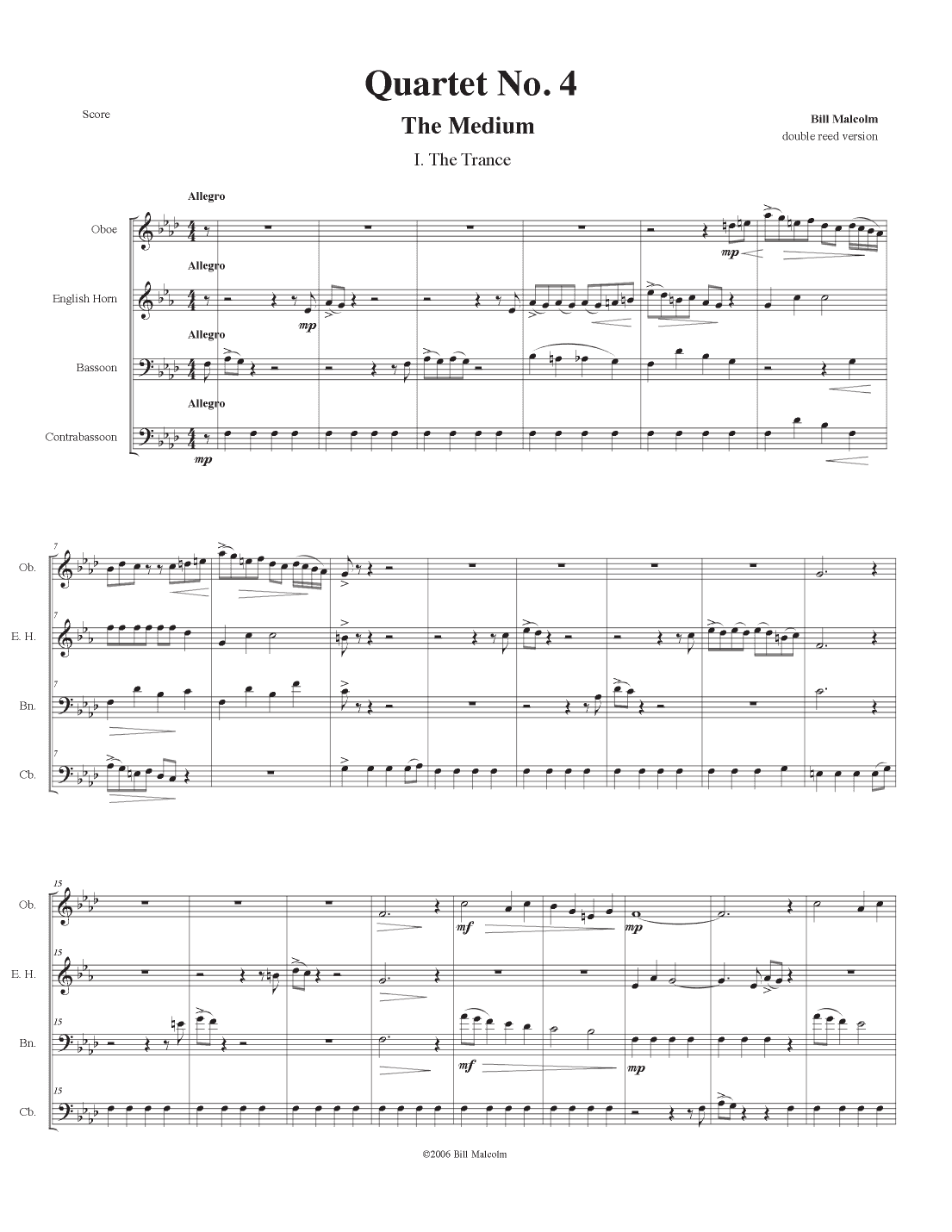 Quartet No. 4 for double reed quartet