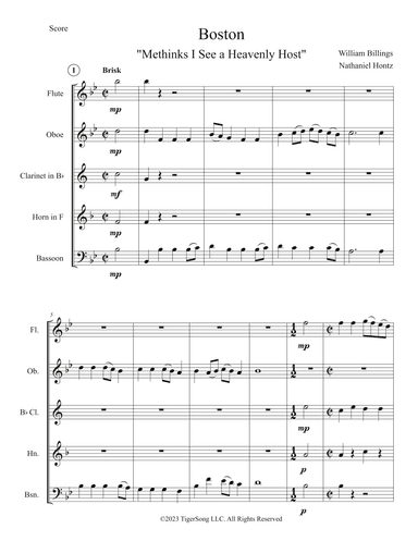 Boston (Early American Christmas Carol) for Woodwind Quintet (arr. Nathaniel Hontz)