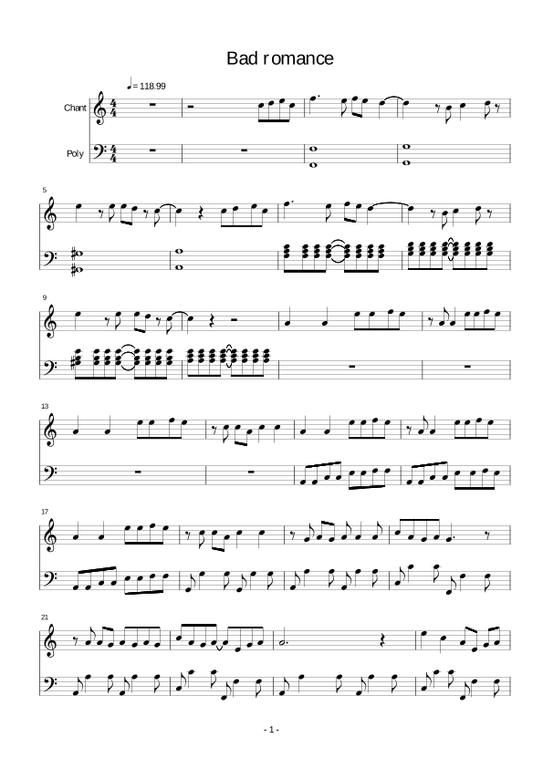 Bad Romance (arr. Lady Gaga)