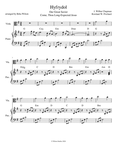 Our Great Savior--viola solo (arr. Beka Wilson)