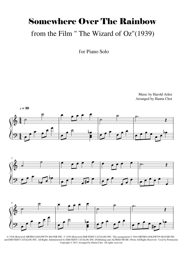 Over The Rainbow (arr. Hanna Choi)