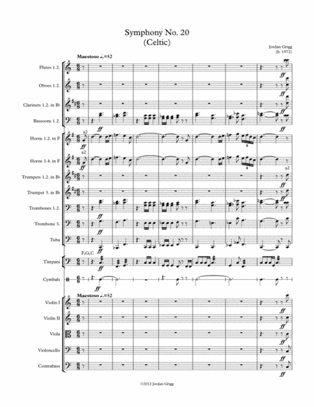 Symphony No.20 (Celtic) Score and parts
