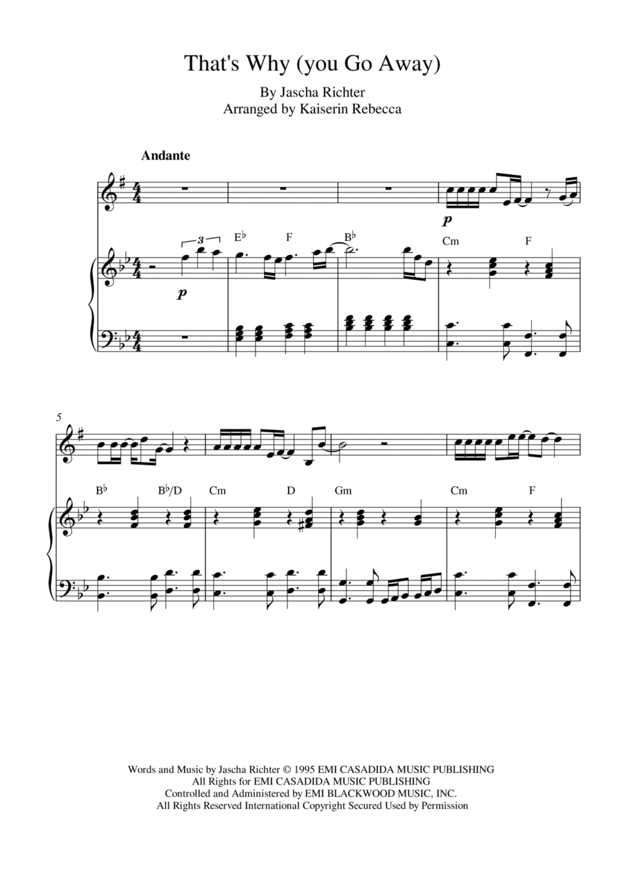 That's Why (you Go Away) (arr. Kaiserin Rebecca)