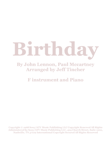 Birthday (arr. Jeff Tincher)